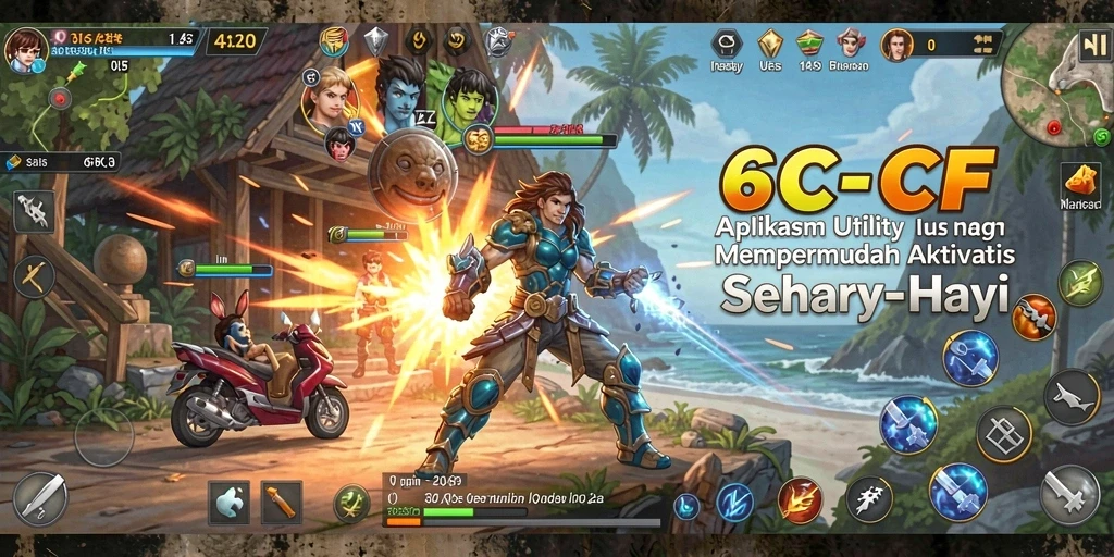 Screenshot aplikasi 6CF yang menunjukkan antarmuka utama dengan fitur-fitur Utility.