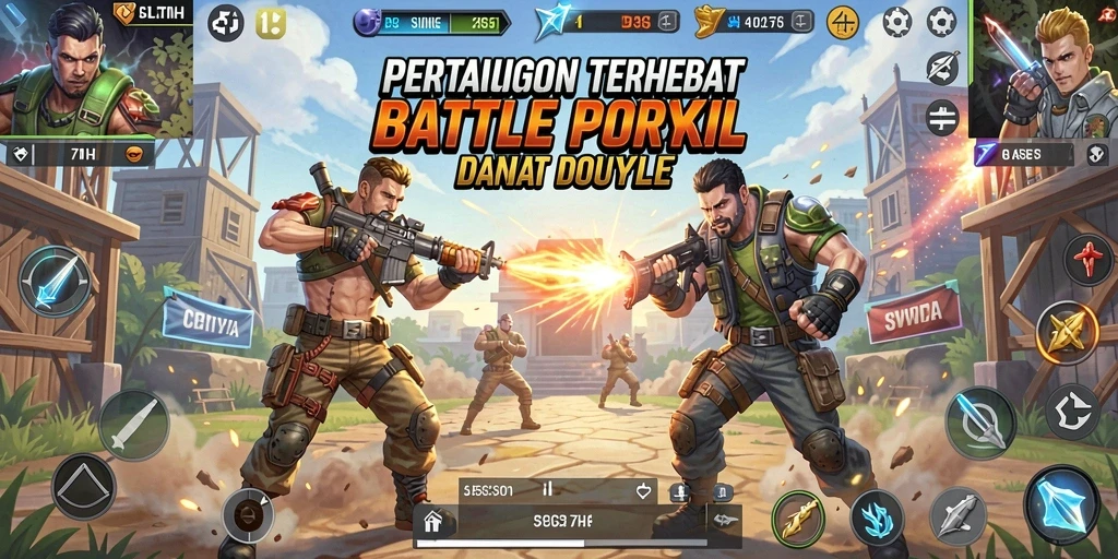 Screenshot dari gameplay Battle Royale yang mendebarkan di 71H.