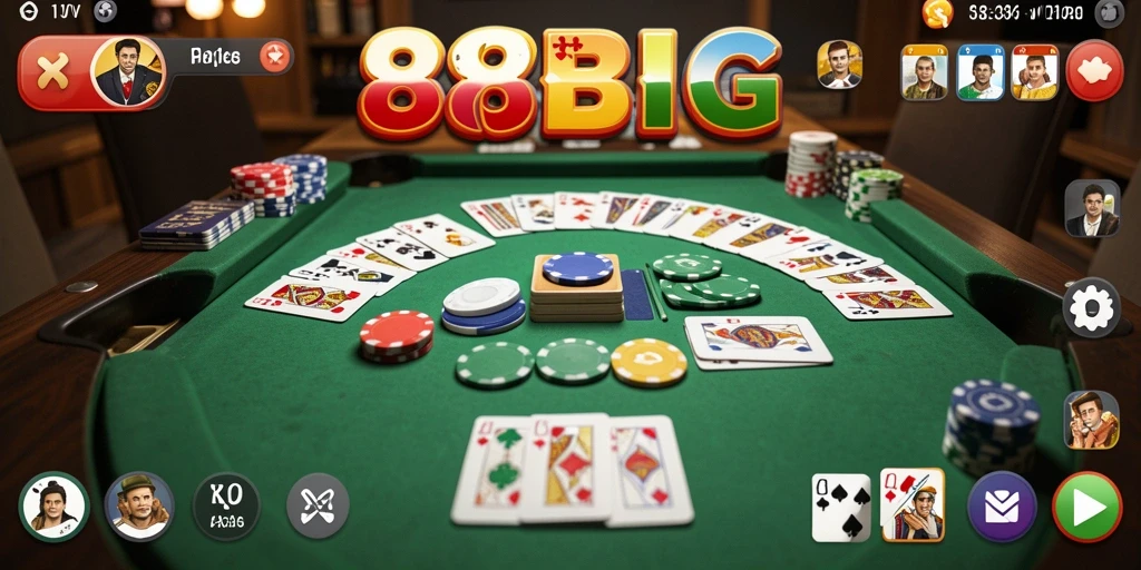 Screenshot gameplay 88BIG yang menampilkan suasana permainan Gaple.