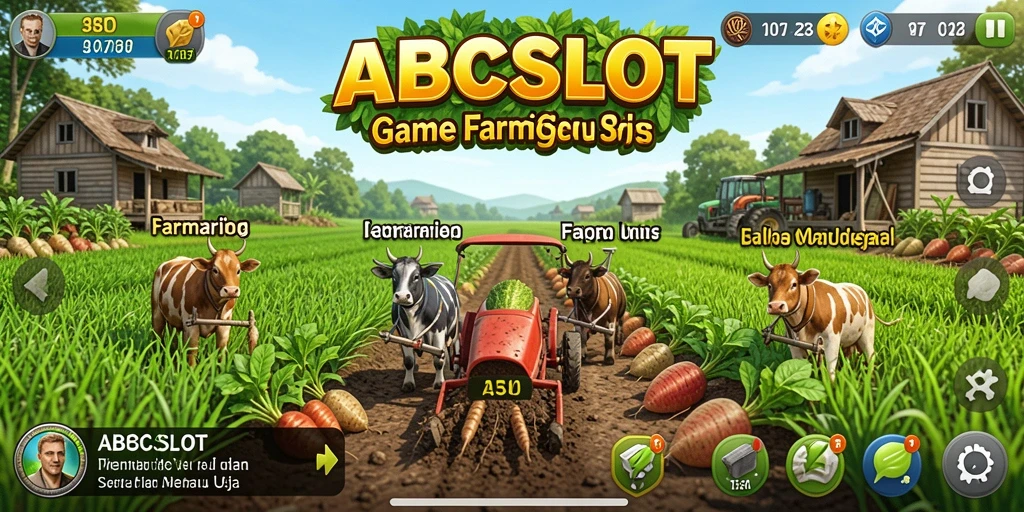Tampilan gameplay <strong>ABCSLOT</strong> yang menampilkan kebun yang rimbun dan cerah.