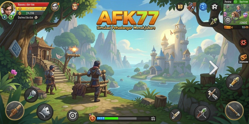 Tampilan gameplay menarik di dunia <strong>AFK77</strong> dengan karakter yang berpetualang.