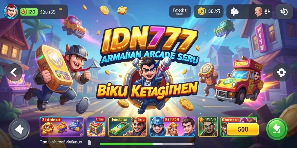 Screenshot IDN777 menampilkan gameplay Arcade yang seru dan penuh warna.