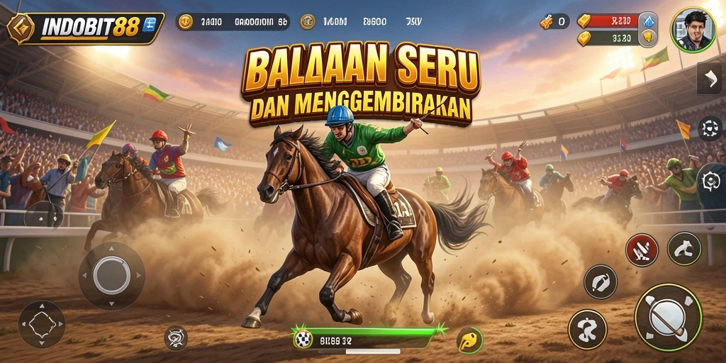 Tampilan balapan seru di INDOBIT88 dengan mobil yang melaju cepat.