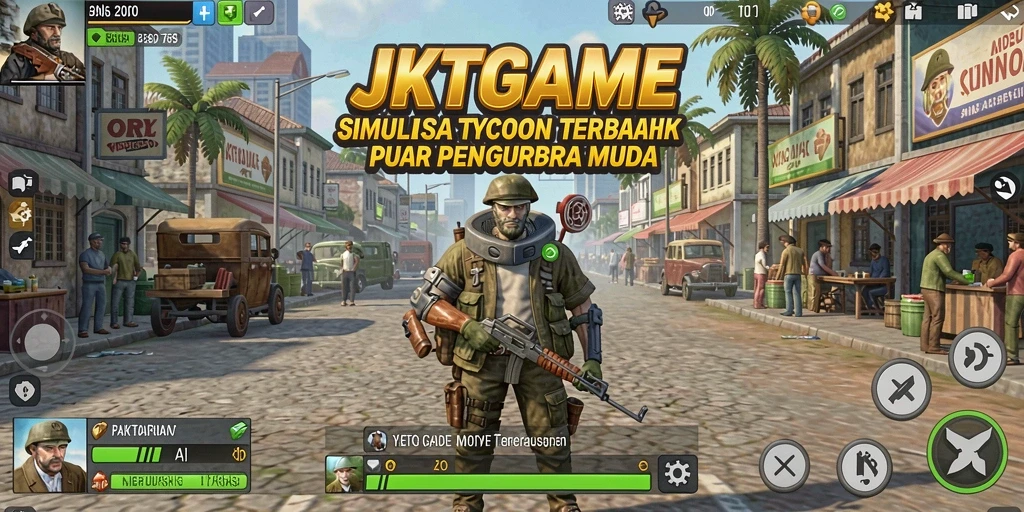 Gameplay JKTGAME yang seru dengan fitur Tycoon yang menarik.