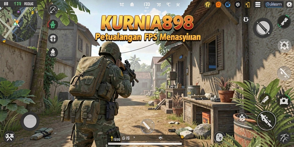 Tangkapan layar utama yang menampilkan aksi gameplay FPS KURNIA898.