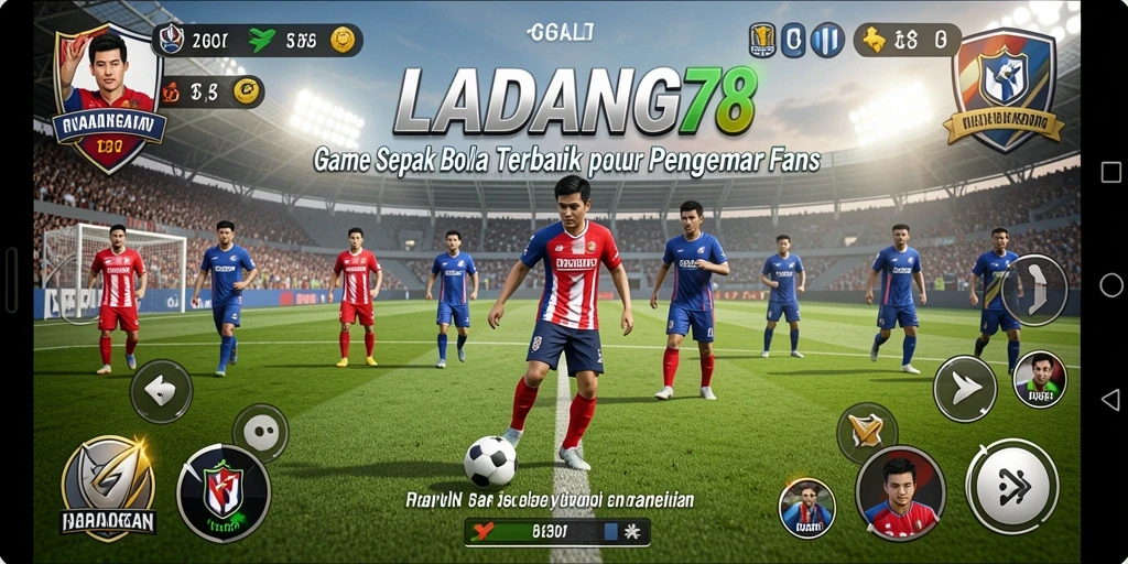 Tampilan mendebarkan dari gameplay sepak bola dalam LADANG78.