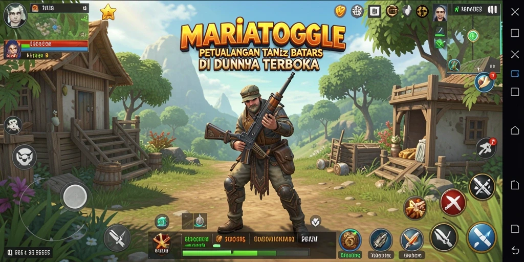 Screenshot MARIATOGEL menampilkan pemain dalam aksi menjelajahi dunia terbuka.