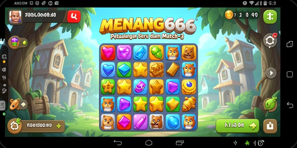 Screenshot MENANG666 menampilkan gameplay menarik dari permainan Match-3.
