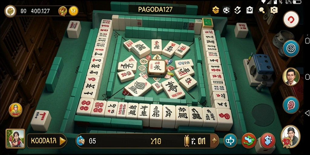 Tampilan gameplay Mahjong yang menawan di PAGODA127.