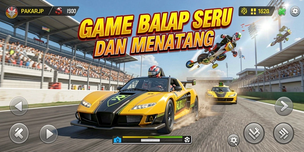Tampilan gameplay seru di PAKARJP dengan aksi balapan cepat.