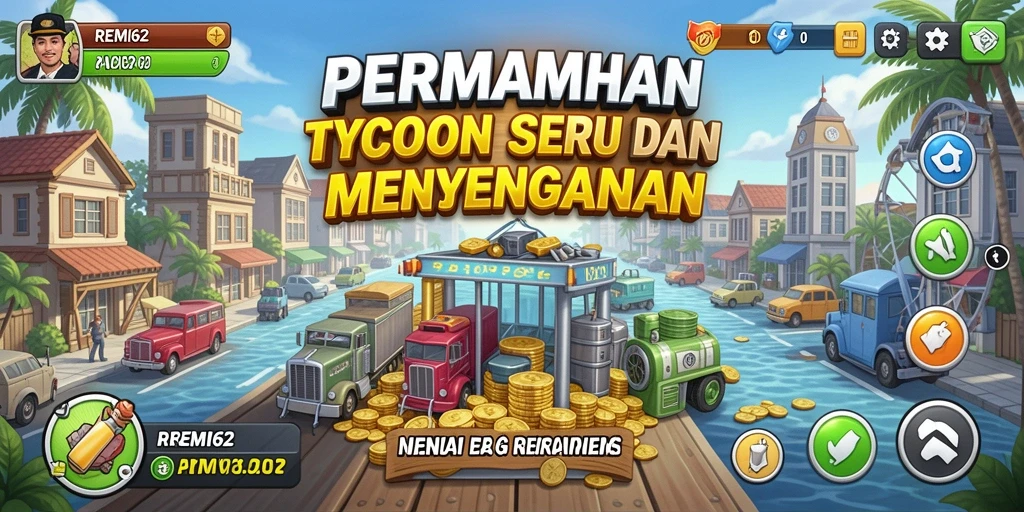 Tangkapan layar gameplay REMI62 menampilkan pengelolaan bisnis yang menarik.
