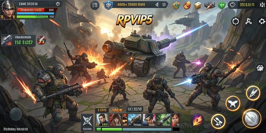 Tampilan dinamis dari pertarungan strategi epik di RPVIP5.