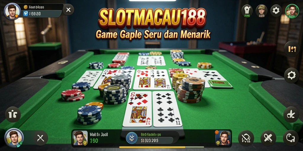 Tampilan gameplay seru SLOTMACAU188 saat bermain Gaple.